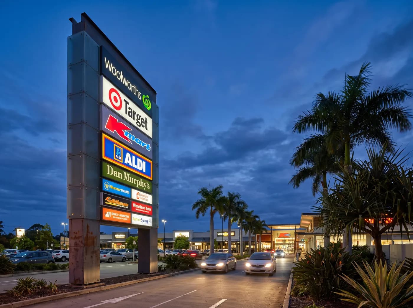 Illuminated retail pylon sign