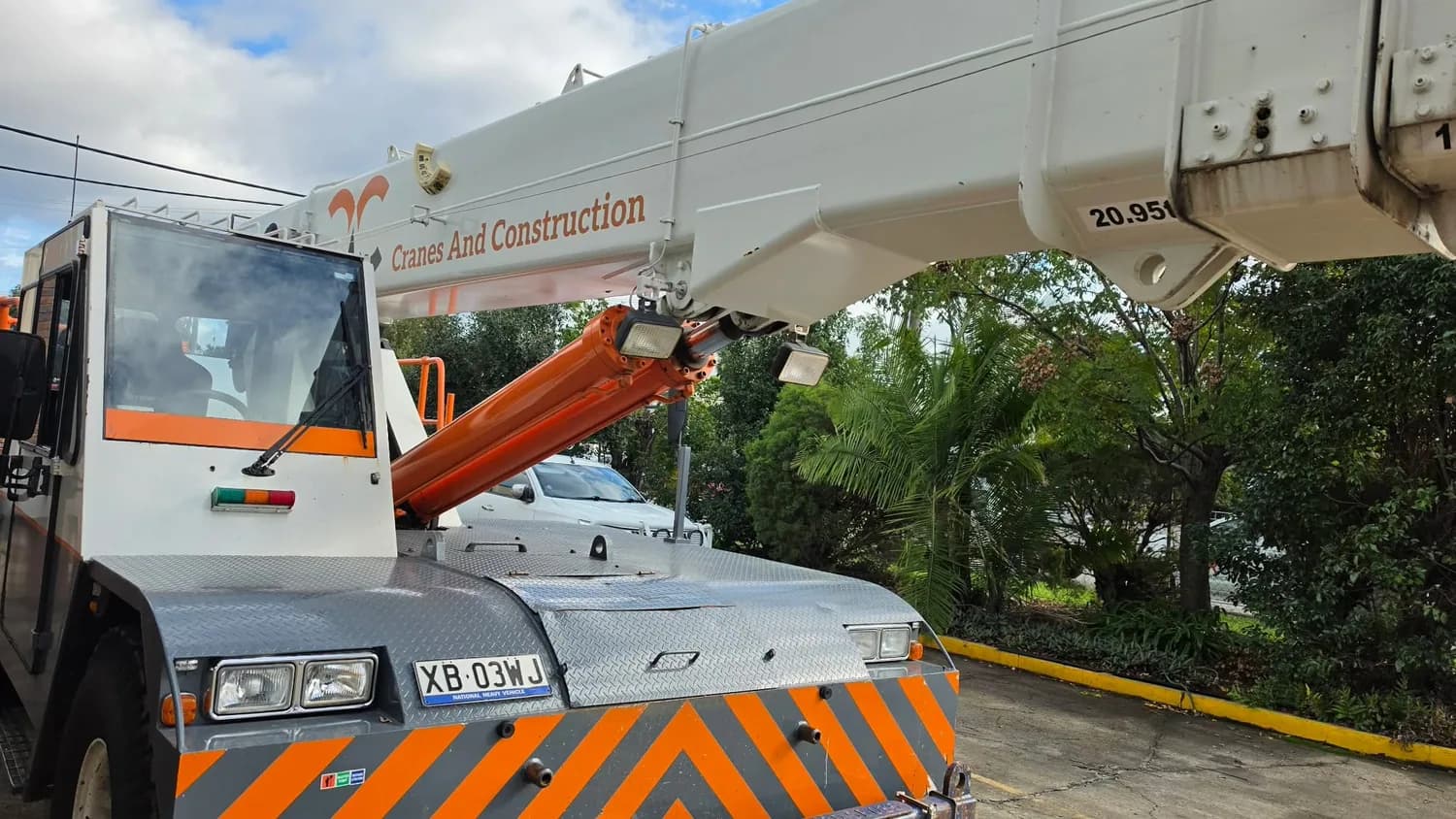 Cranes And Construction mobile crane, outdoor side view