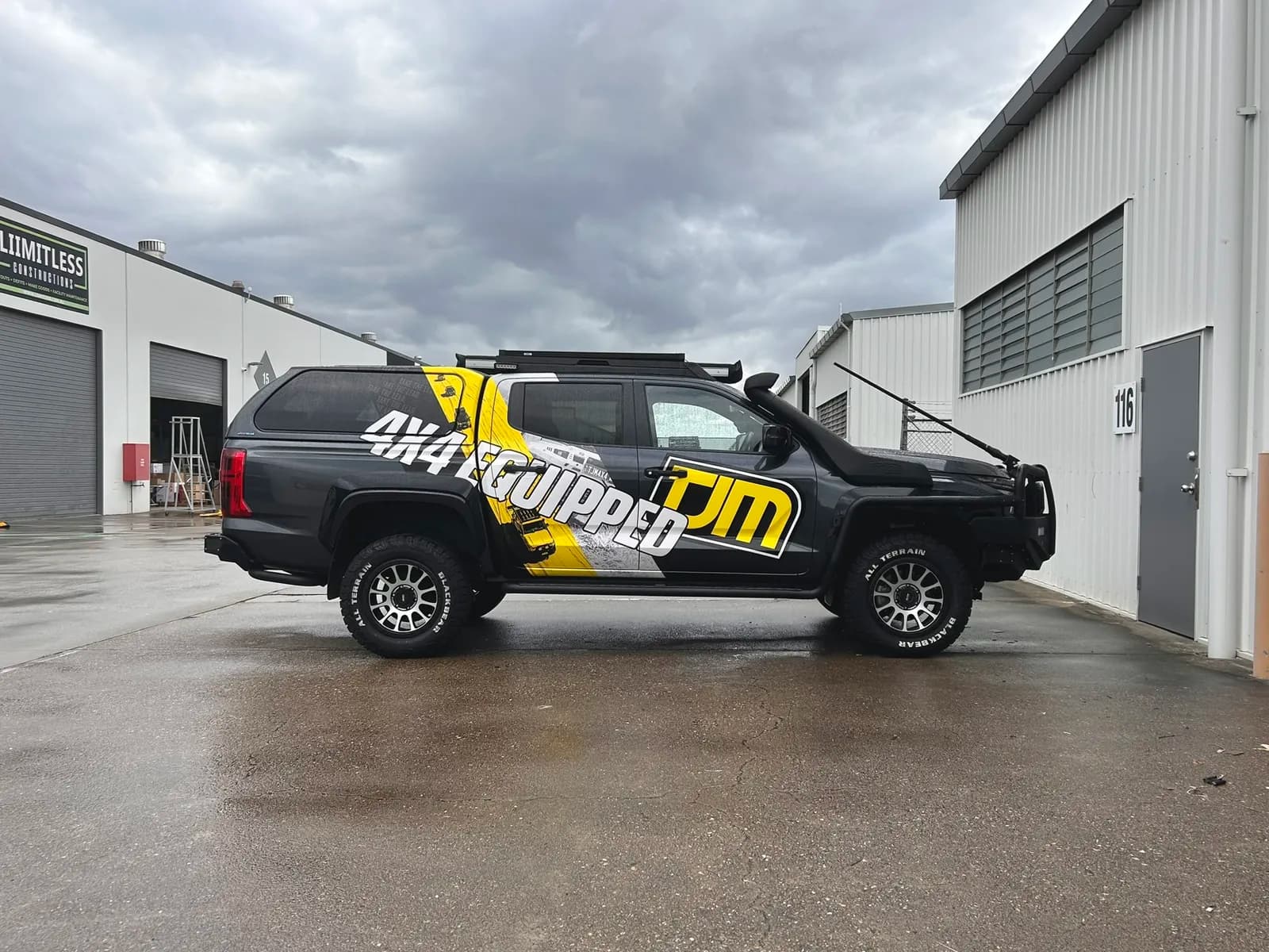 TJM 4x4 Equipped Triton side profile, unit 116