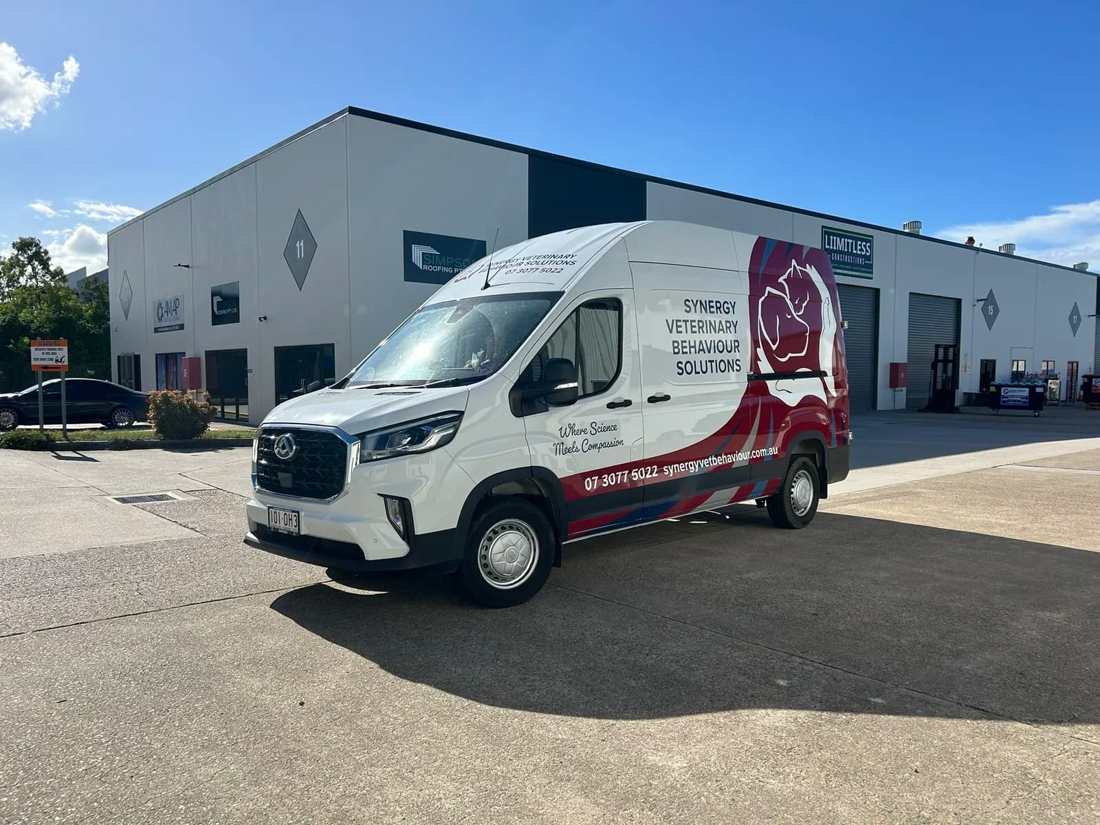Synergy Veterinary van front three-quarter