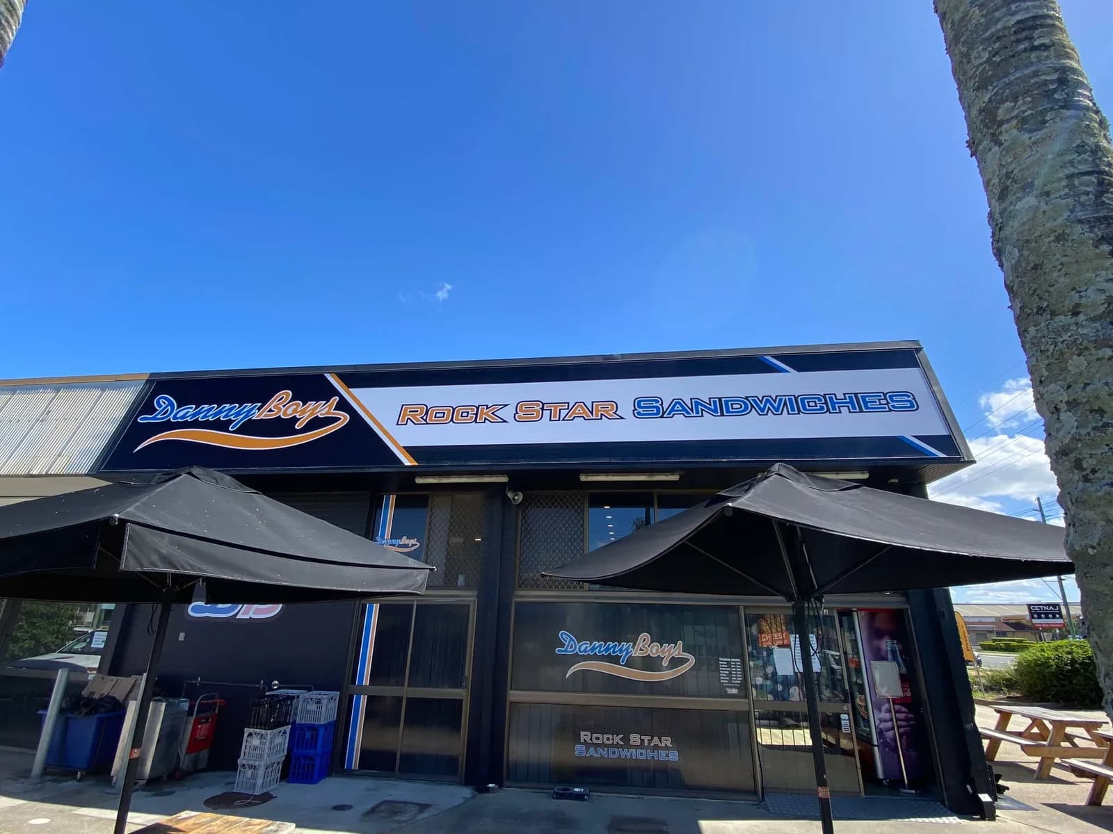 Danny Boys Rock Star Sandwiches awning fascia sign