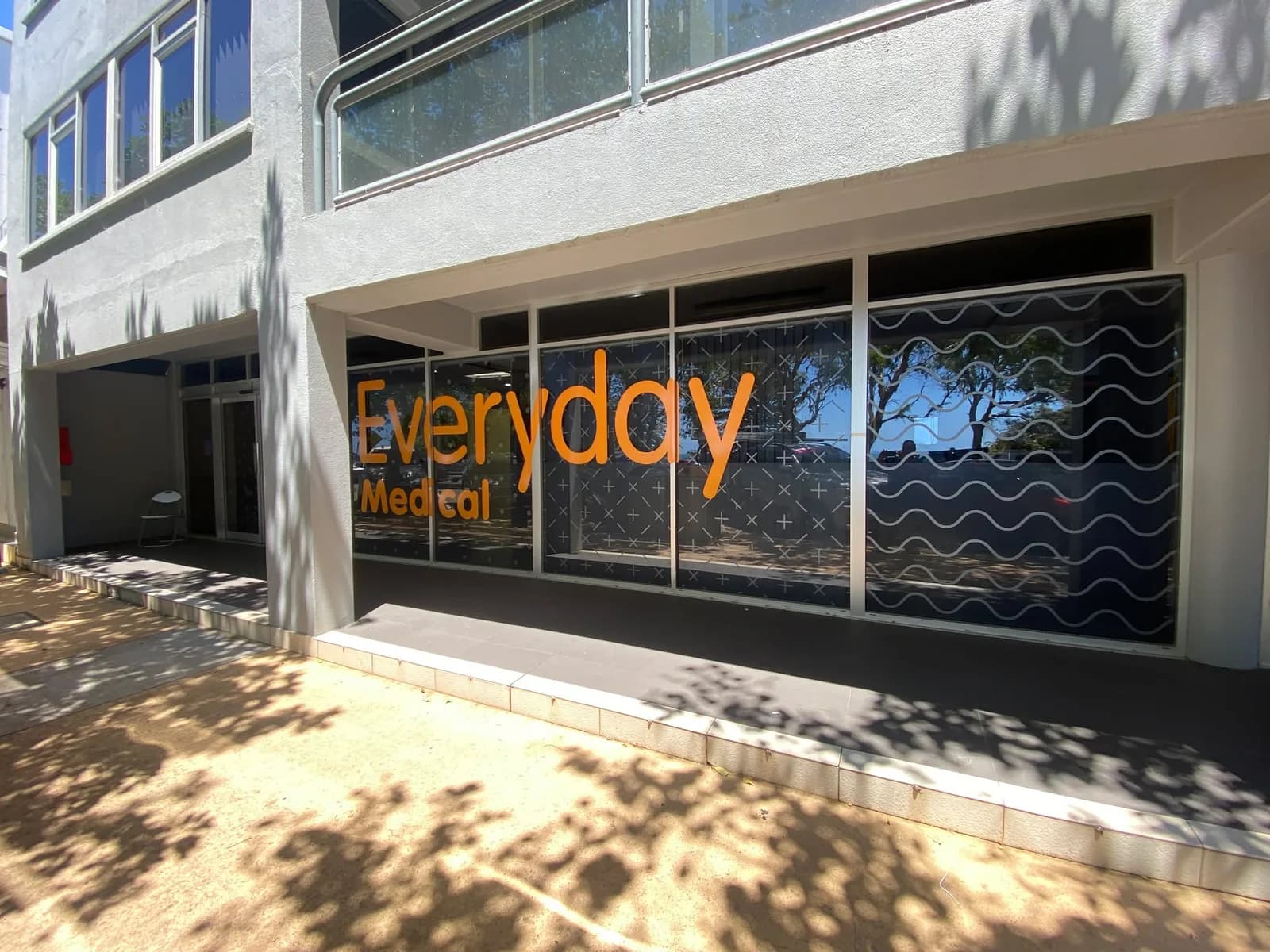 Everyday Medical window graphics and frosted glass