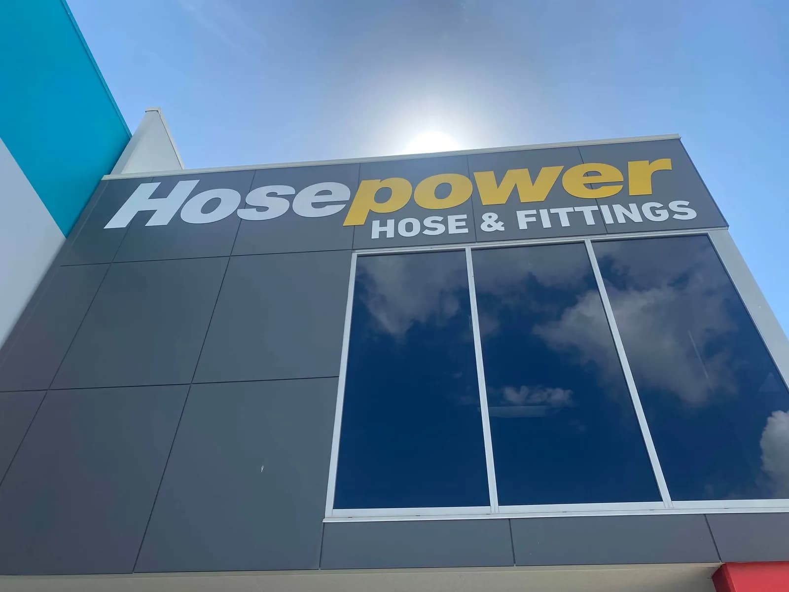 Hosepower Hose & Fittings 3D letters on a warehouse fascia