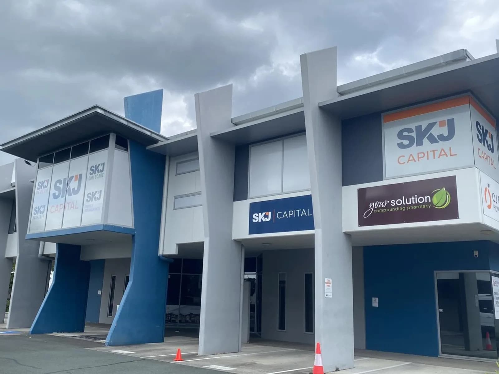 SKJ Capital building fascia and tenant panel signage