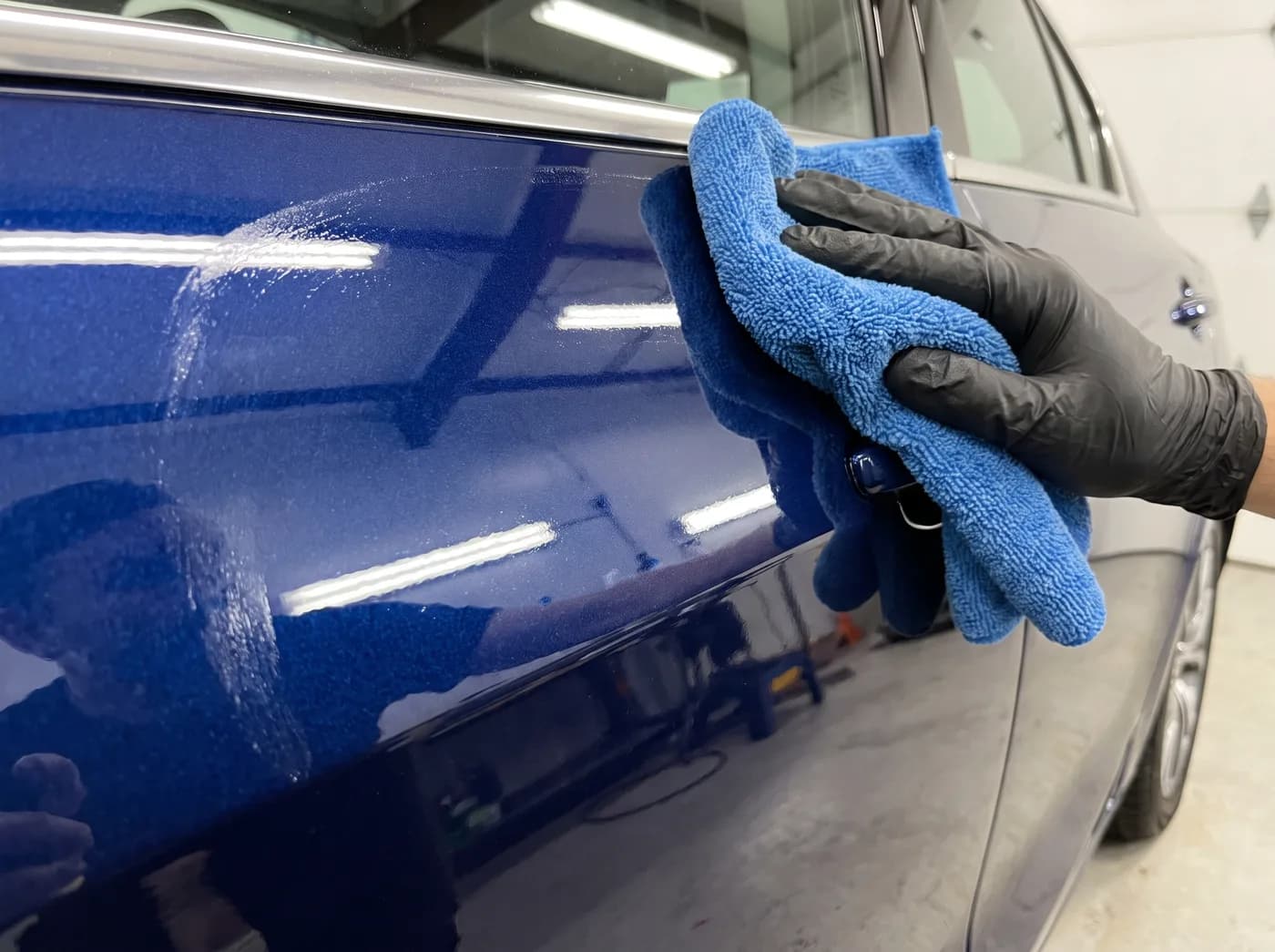 Buffing ceramic coating to a gloss