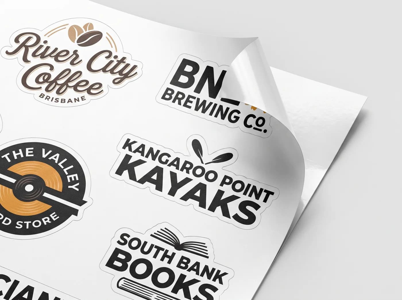 Sheet of die-cut vinyl stickers