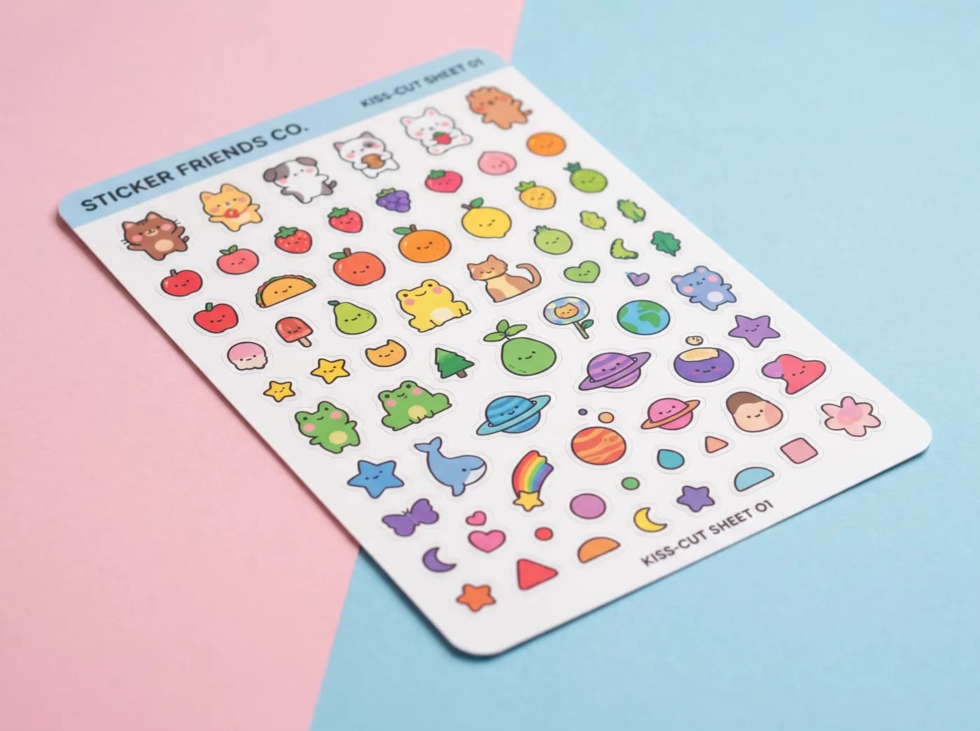 Kiss-cut sticker sheet