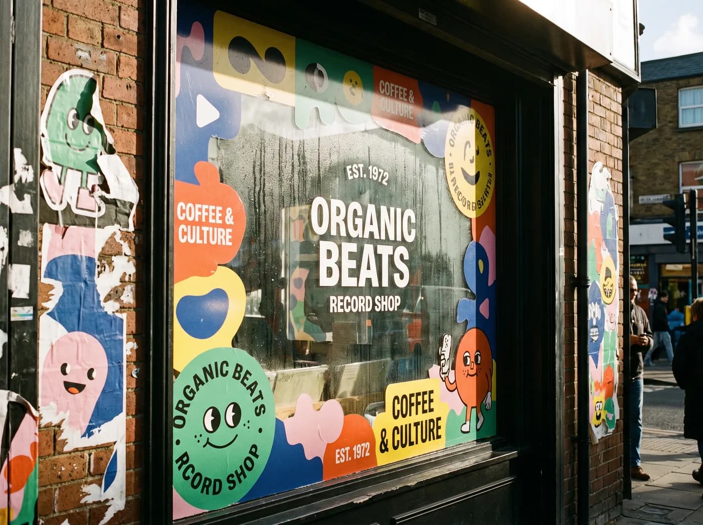 Vinyl stickers on a shop window