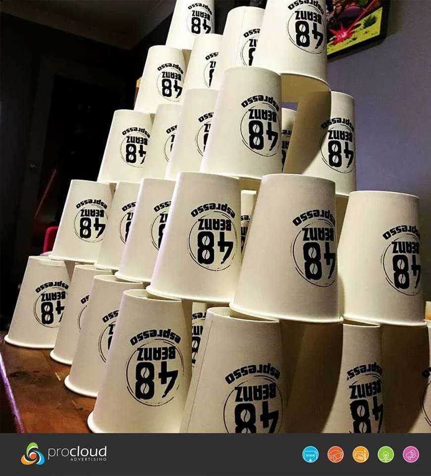 Branded takeaway coffee cups