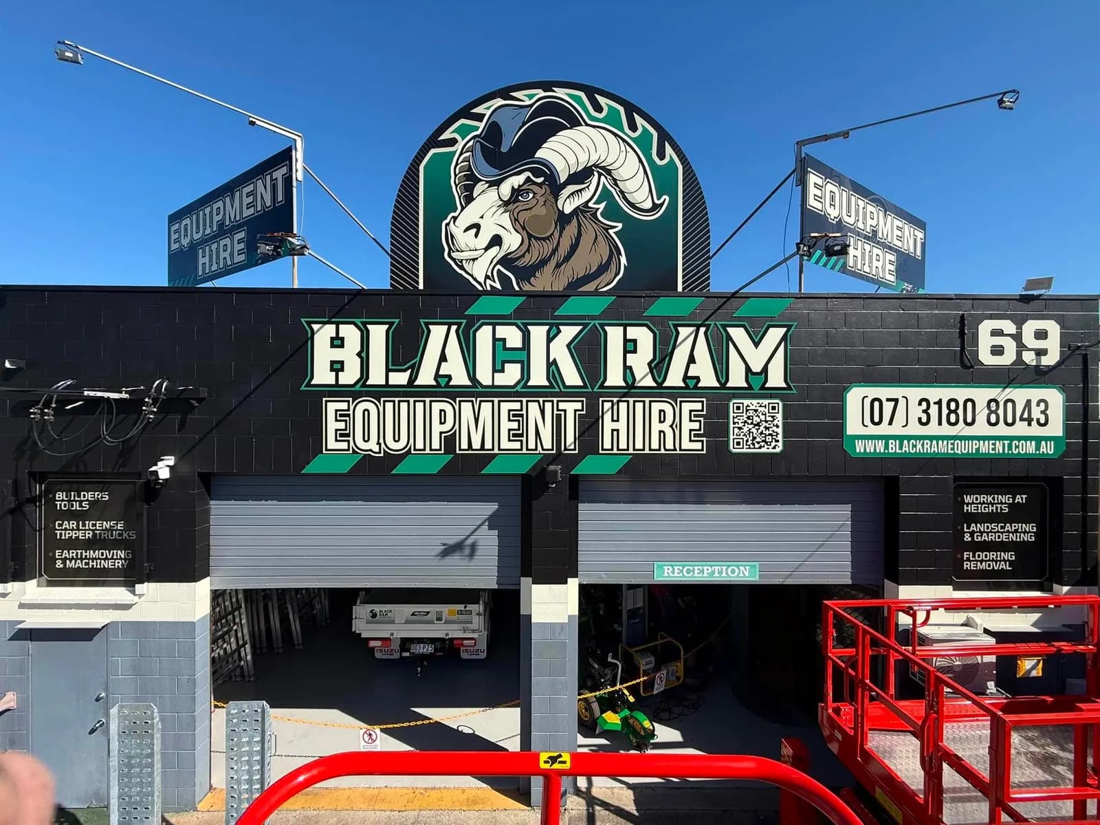Black Ram Equipment Hire building fascia signage