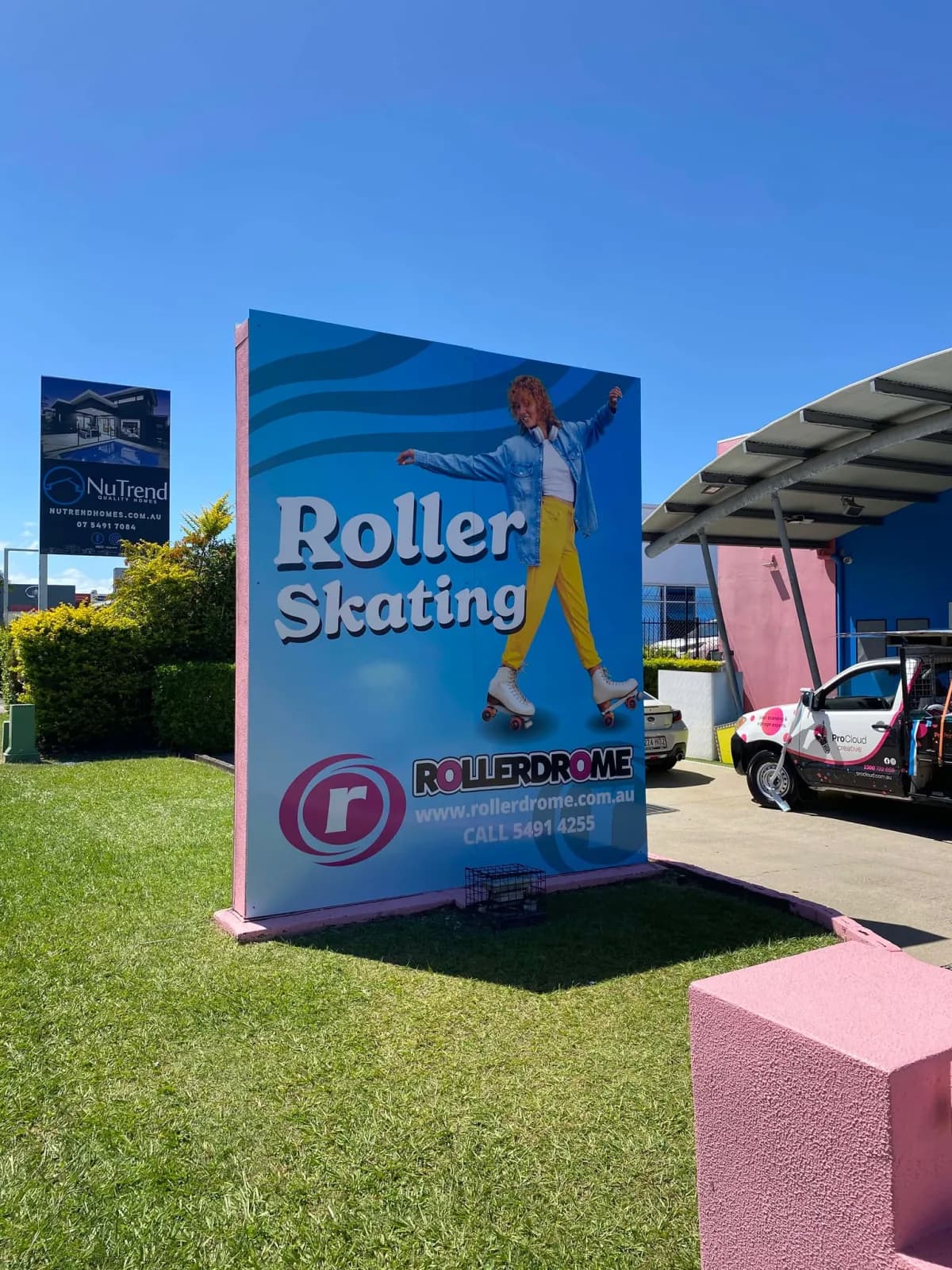 Rollerdrome freestanding Roller Skating sign