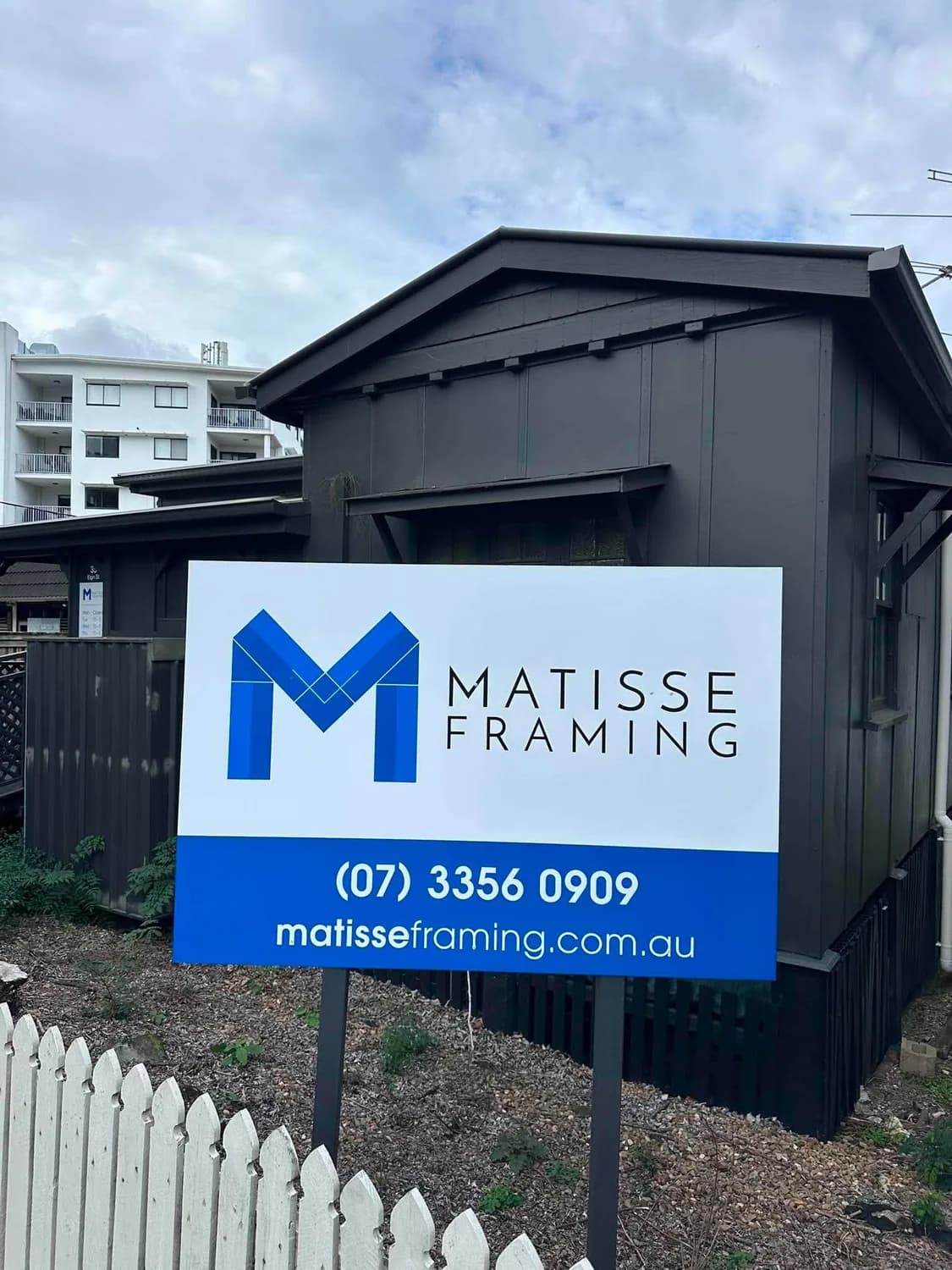 Matisse Framing freestanding pole sign