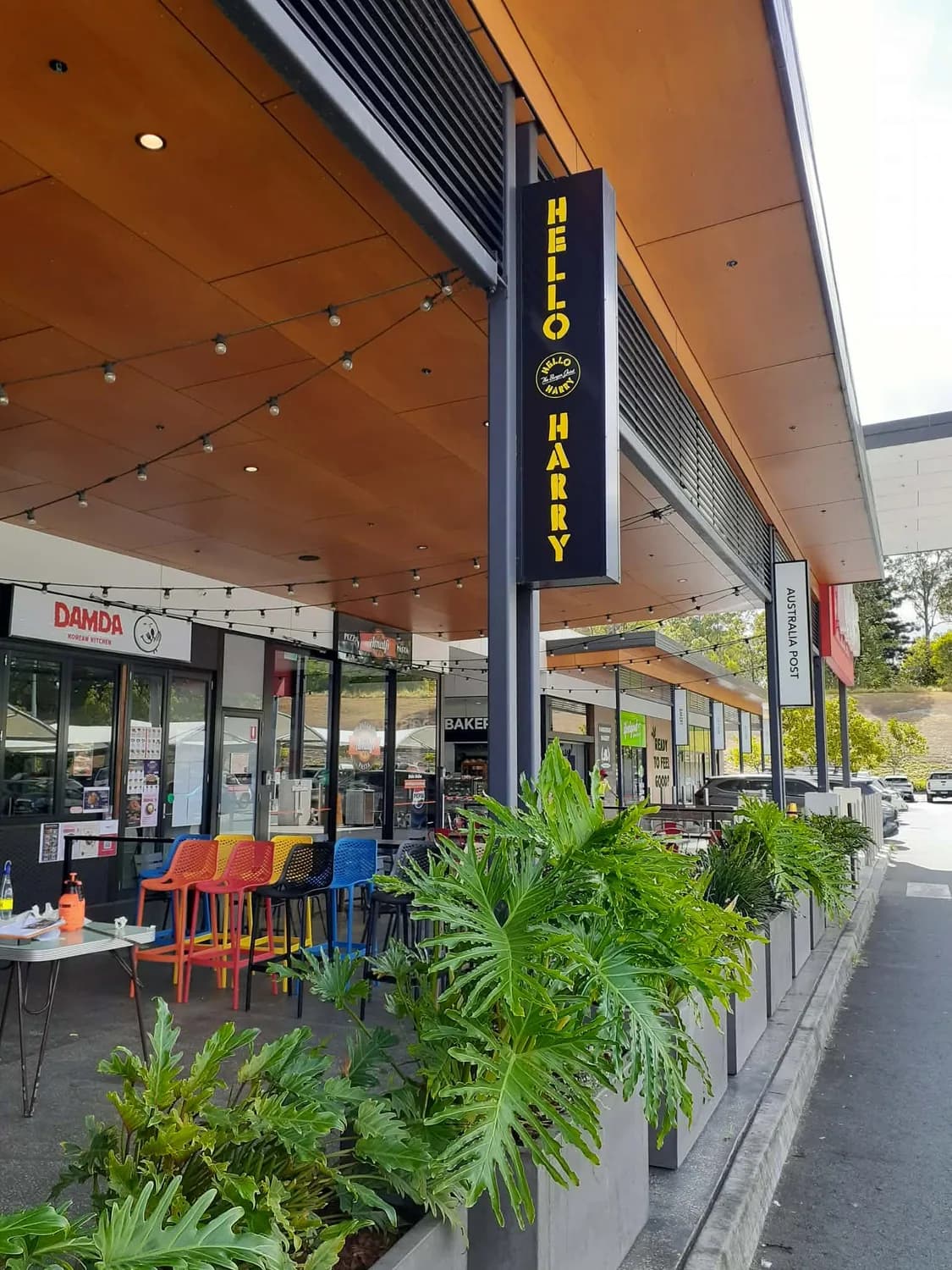 Exterior building fascia signage, Hello Harry